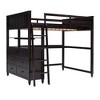 Full Size Wooden Loft Bed With Drawers, Shelves And Desk - ModernLuxe - image 4 of 4