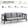 AMERLIFE Outdoor Sofa, 3-Seat Patio Couch with Storage Armrest, Rattan Mesh, Water-Resistant Cushion - 3 of 4