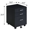 Anybear Black Rectangular File Cabinet with 3 Drawer - 4 of 4