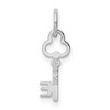 Black Bow Jewelry 14k White Gold, Hannah Collection, Mini Initial E Shamrock Key Charm - 3 of 4