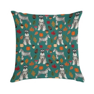 Schnauzer Dog Autumn Leaves Pillow Covers 18x18 Decorative Throw Pillows Soft Square Cushion Covers for Couch Sofa Bedroom - 1 of 1