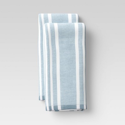 2pk Cotton Striped Terry Kitchen Towels Blue - Threshold&#8482;