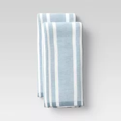 2pk Cotton Striped Terry Kitchen Towels Blue - Threshold™