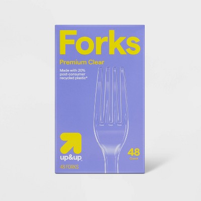 Premium Clear Plastic Forks - 48ct - up&up™