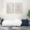 vidaXL Convertible 2-Seater Sofa Bed in Blue Velvet - Versatile Loveseat Couch with Pillows, Wooden Frame, Ideal for Home and Office - 2 of 4