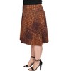 24seven Comfort Apparel Plus Size Brown Geometric Print Knee Length Skirt - 2 of 3