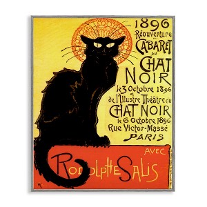 Stupell Industries Vintage Halloween Black Cat Framed Giclee Art, Gray, 24" x 30" - 1 of 4