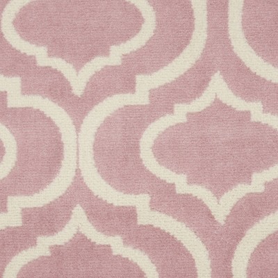 Moroccan Trellis Pink Viscose 8' x 10' Easy-Care Area Rug