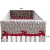 Bacati - Damask Pink Chocolate Crib Rail Guard Covers Set of 2 - 3 of 4