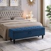 PAGED Cotton Linen Storage Ottoman Bench,59"End of Bed Bench with Button Tufted Top & Solid Wood Legs for Bedroom,Living Room,Hallway - 2 of 4