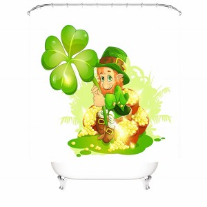 St. Patrick's Day Lucky Clover Shower Curtains for Bathroom Waterproof Fabric Bath Curtain Durable Soft Stylish Bathroom Decor 72x72 Inch - 1 of 1