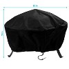 Sunnydaze Outdoor Heavy-Duty Weather-Resistant Vinyl PVC Round Fire Pit Cover with Drawstring Closure - Black - 4 of 4