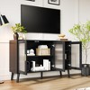 Black Sideboard Buffet Cabinet with Storage, Buffet Cabinet with Fluted Glass Door and Drawers, Sideboard - 3 of 4