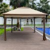 TiramisuBest 11'x11' Outdoor Pop-Up Gazebo,Removable Zipper Netting & 2-Tier Soft Top for Patio/Backyard/Garden/Camping (Coffee) - 4 of 4
