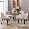 Modern Dining Chairs Set of 2,Fabric Upholstered Dining Room Side Chairs,Living Room Furniture,Wooden Restaurant Kitchen Chairs-Cuddlewood - 2 of 4