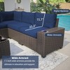 Outdoor Patio Furniture Set, PE Wicker Sectional Sofa Set with Cushions and Coffee Table, All-Weather Patio Conversation Set - 4 of 4