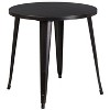 Emma and Oliver Commercial Grade 30" Round Metal Indoor-Outdoor Table Set & 4 Slat Back Chairs - 3 of 4
