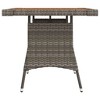vidaXL Patio Table Gray 27.6 inches x27.6 inches x28.3 inches  Poly Rattan & Solid Acacia Wood - 4 of 4