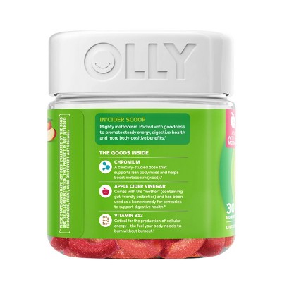 OLLY Metabolism Gummy Rings with Apple Cider Vinegar, Vitamin B12 &#38; Chromium - Apple - 30ct