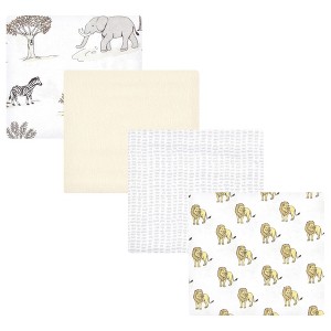 Luvable Friends Hudson Baby Flannel Receiving Blankets 4pk - 1 of 2