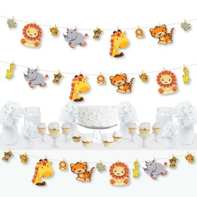 Sparkle And Bash Set Of 2 Gold Foil let's Get Wild & Jungle Safari Animal Banner  String Garland, 11 Feet : Target