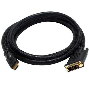 Monoprice Video Cable - 6 Feet - Black | 24AWG CL2 High Speed HDMI to DVI Adapter with Net Jacket
