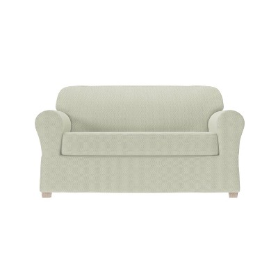 
2pc Steps Stretch Loveseat Slipcover - Zenna Home