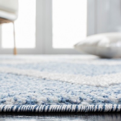 Ivory Diamond Braided Edge 79'' Square Shag Rug