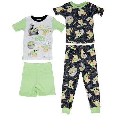 Kids Star Wars The Mandalorian Grogu Kawaii and AOP 4-Piece Pajama Set - Size 6
