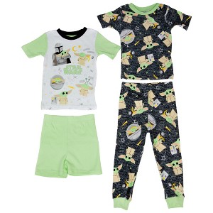 Kids Star Wars The Mandalorian Grogu Kawaii and AOP 4-Piece Pajama Set - Size 4 - 1 of 2