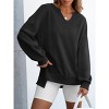 Clearlove Womens Oversized Sweatshirt Loose Tunic V Neck Striped Sweatshirt Fall Long Sleeve Pullover Tops - 2 of 4