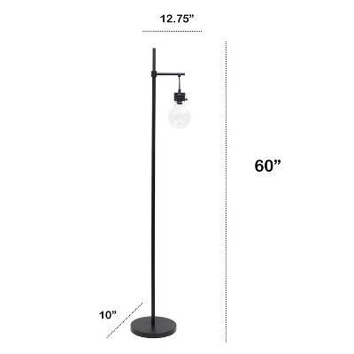 Matte Black Beacon Floor Lamp with Clear Glass Globe Shade