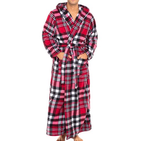 Men's Plush Plaid Fleece Robe