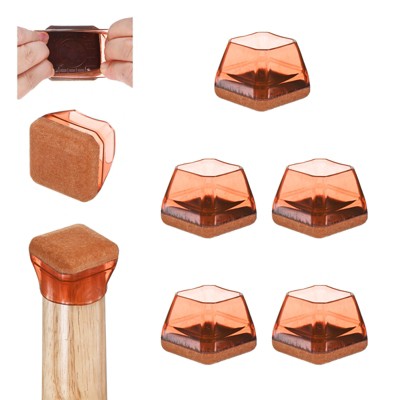 Unique Bargains Hardwood Floor Silicone Pads with Felt Pads Furniture Leg Covers