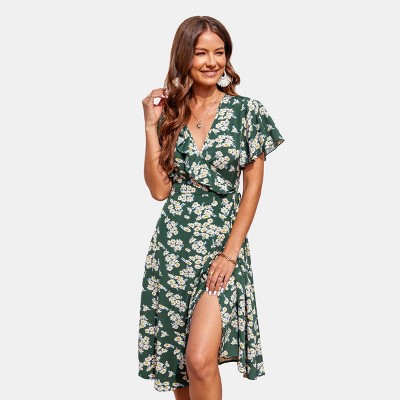 Target floral cheap wrap dress