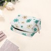 Unique Bargains Portable Print Makeup Bag White Green 1 Pc - 3 of 4