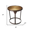 HomeRoots 24" Copper and Bronze Metal Round Pedestal End Table - 3 of 4