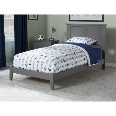 AFI Furnishings Madison Twin Traditional Bed with Open Footboard and Turbo Charger in Grey