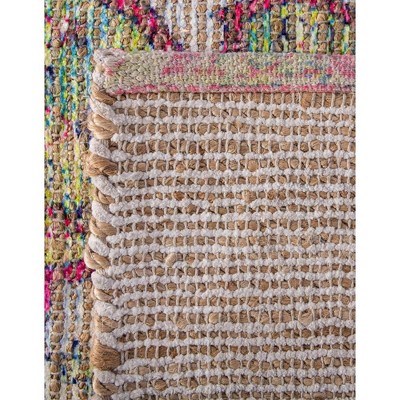 Ivory Rectangular Handmade Cotton Chenille Area Rug