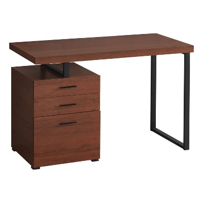 Monarch Specialties Computer Desk Home Office Laptop Left Right Set-Up Storage Drawers 48InchL Work Metal Laminate Brown Black Contemporary Modern