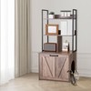VEVOR Cat Litter Box Enclosure Furniture,23.6 in Hidden Litter Box Cabinet with Storage Shelves,Modern Style,Waterproof Cat Washroom Side Table,Brown - 2 of 4