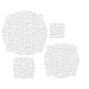 Talisman Designs Multi-Use Baking Stencils, Hearts Design, Set of 4 sizes, 3.5 inch, 5 inch, 8 inch, & 10 inch, White - 1 of 3