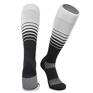 Mk Socks Fade Long Baseball, Football, Soccer Socks in White Black - Youth - 1 of 1