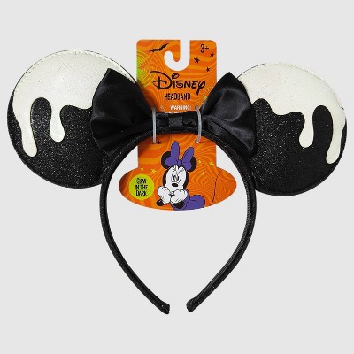 Girls' Minnie Mouse Halloween Glow-In-The-Dark Headband - Black/White