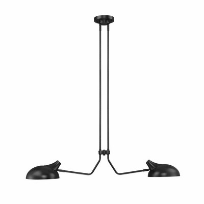 Bellamy Matte Black and Gold 46" Steel Island Pendant Light