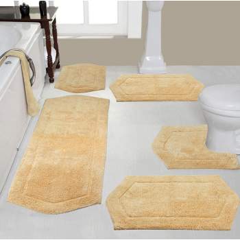 Home Weavers Inc Set of 4 Waterford Collection Yellow Cotton Tufted Bath Rug Set - Home Weavers
