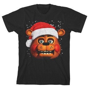 Five Nights at Freddy's Santa Freddy Boy's Black T-shirt - 1 of 3