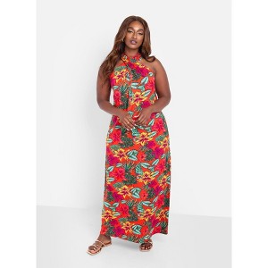 Rebdolls Women's Beach Stroll Halter Slip Maxi Dress - 1 of 4