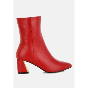 Kaira Metallic Accent Heel High Ankle Boots Women - 1 of 4