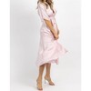 Women's SATIN WRAP MIDI DRESS - OLIVACEOUS - 3 of 4